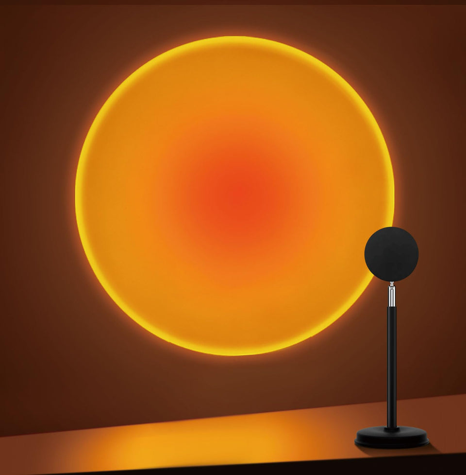 Tsrarey Sunset Lamp projection on wall for warm ambience and photo backdrops