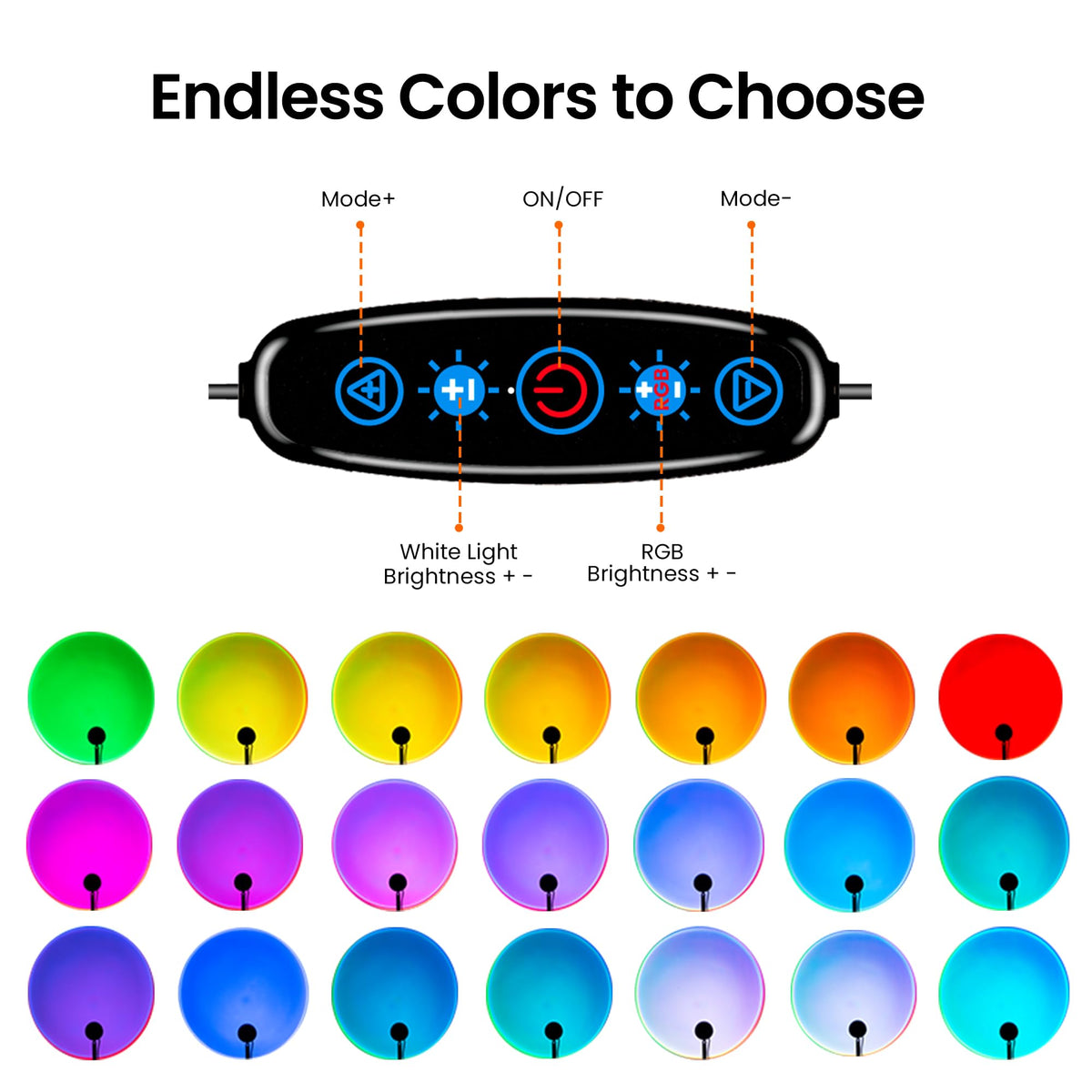 Tsrarey Sunset Lamp Rotation 180° provides flexible angles for wall projections.