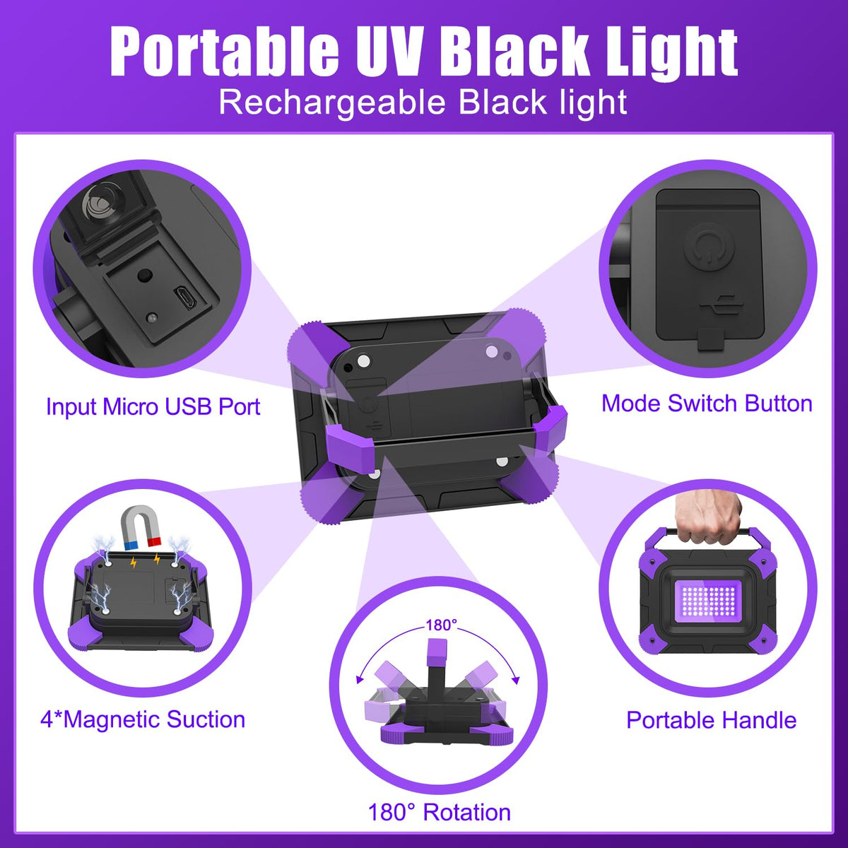T-SUN 180° adjustable bracket for easy light positioning