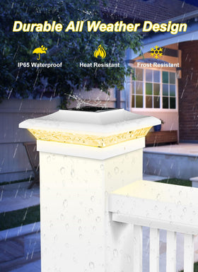 T-SUN fence-post ambient light brightens garden walkways at dusk