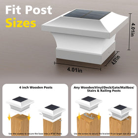 T-SUN post cap light installed on fence post provides weatherproof night visibility