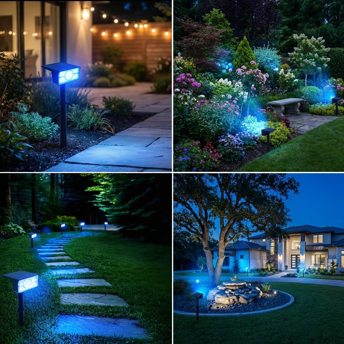 T-SUN solar spot lights pathway illumination for steps and walkways