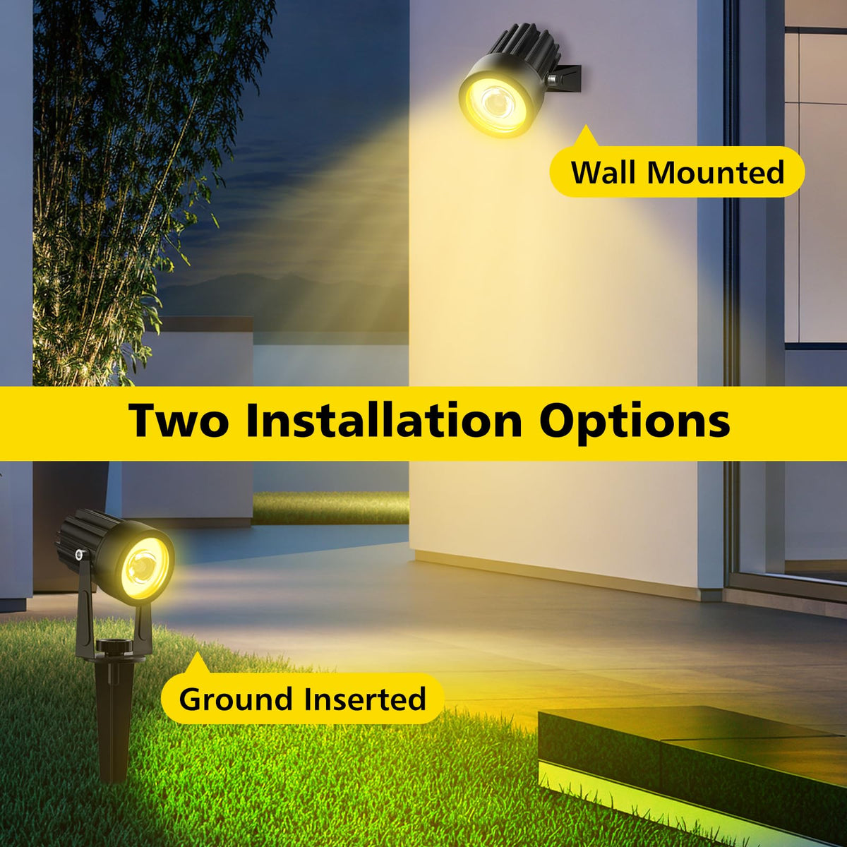 T-SUN Solar Spotlights 5m extension cable enables flexible placement.