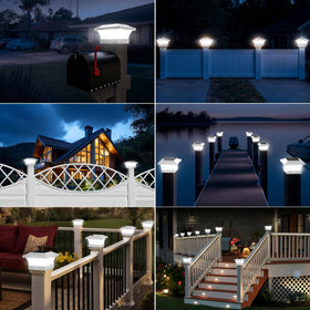 T-SUN weatherproof post cap lights fit 4x4 or larger posts with bracket