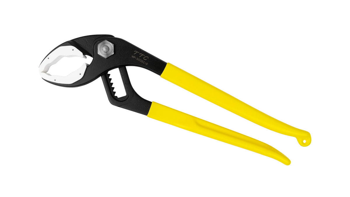 Tsunoda WP-300SC-S front view of 12-inch water pump pliers with versatile grip for plumbing work