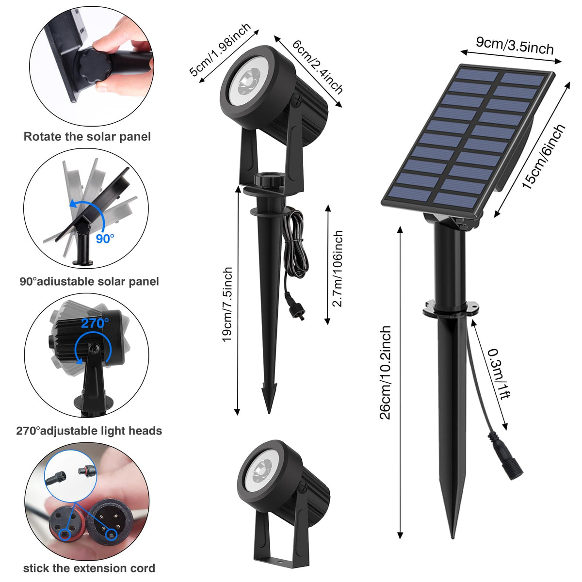 T-SUNUS IP65 rated exterior lights withstand rain and snow