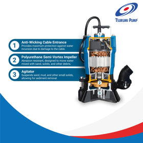 Tsurumi HS2.4S 115V motor powering performance on site