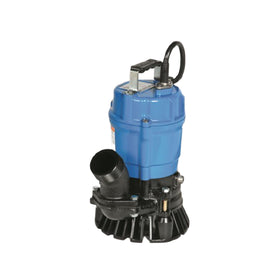 Tsurumi HS2.4S submersible trash pump in action for dewatering tasks