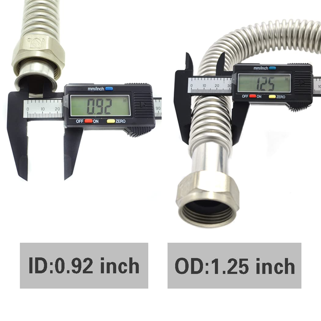 Installed TT FLEX connector on a water heater setup with secure fittings