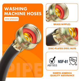 TT FLEX 6ft rubber hose with durable ferrules reduces leaks