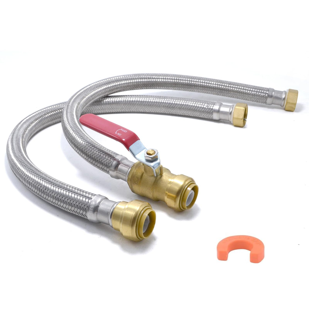 TT FLEX water heater connector with braided hose for flexible, leak-resistant installations.