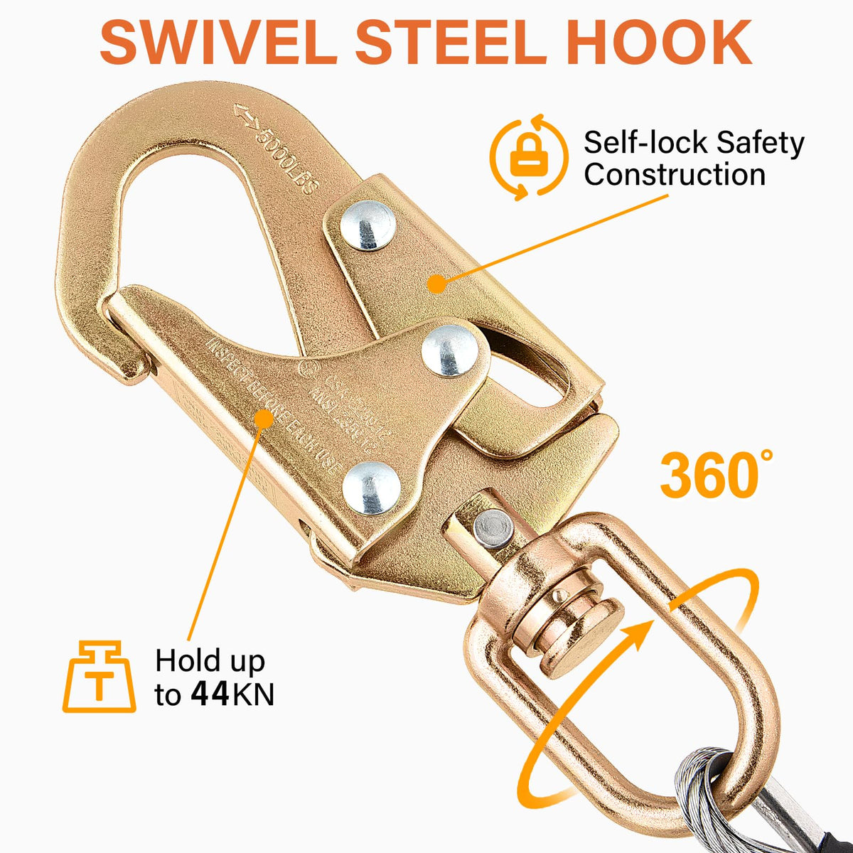 TT TRSMIMA D-ring triple-lock carabiner ensures reliable one-handed locking.