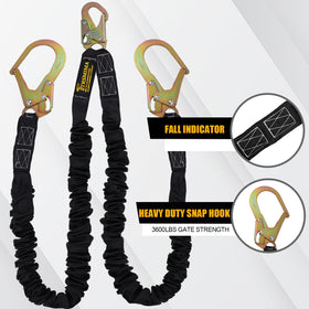 TT TRSMIMA lanyard featuring double locking gates securing to the harness D-ring.
