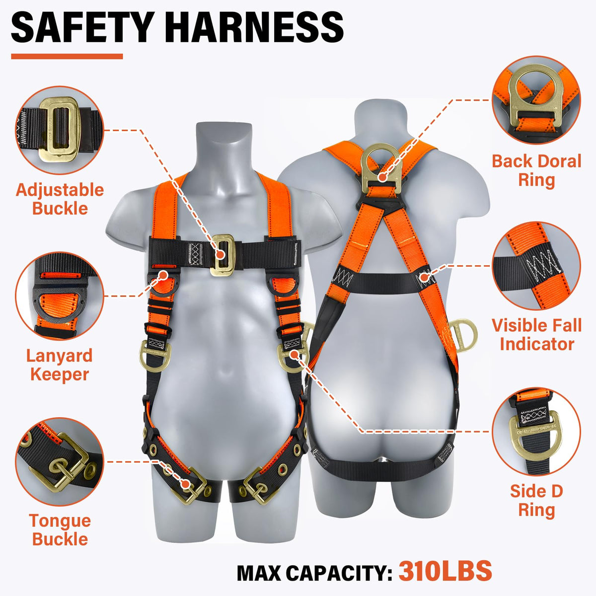 TT TRSMIMA 50 ft roofing rope with rope grab for controlled ascent