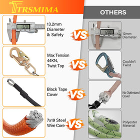 TT TRSMIMA rope grab adjuster aids precise length control during ascent.