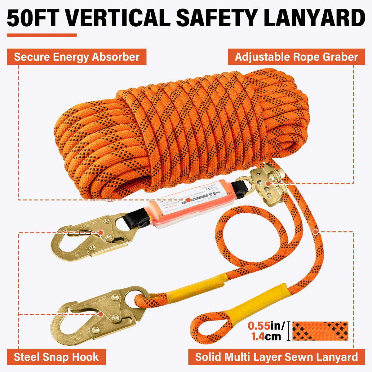 TT TRSMIMA rope grab with lock to prevent movement during work