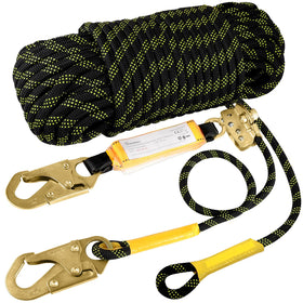 TT TRSMIMA rope harness with 50ft vertical rope for secure roof work and fall protection.