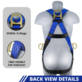 TT TRSMIMA safety harness chest buckle keeps upper body secure during elevated work.