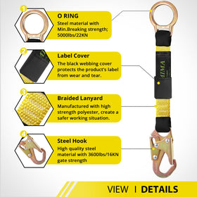 TT TRSMIMA snap-hook 5k-lb shown in use for secure lanyard connections.