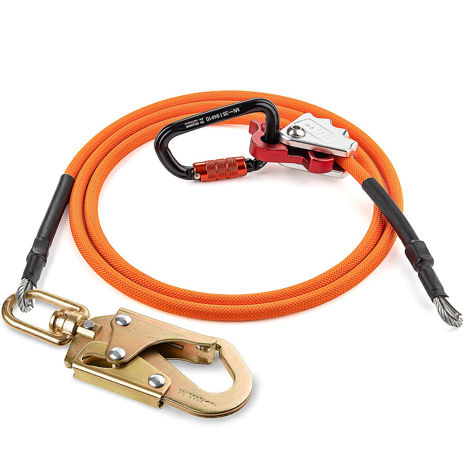 TT TRSMIMA steel-wire-core flipline 8ft in action for steady tree climbing.