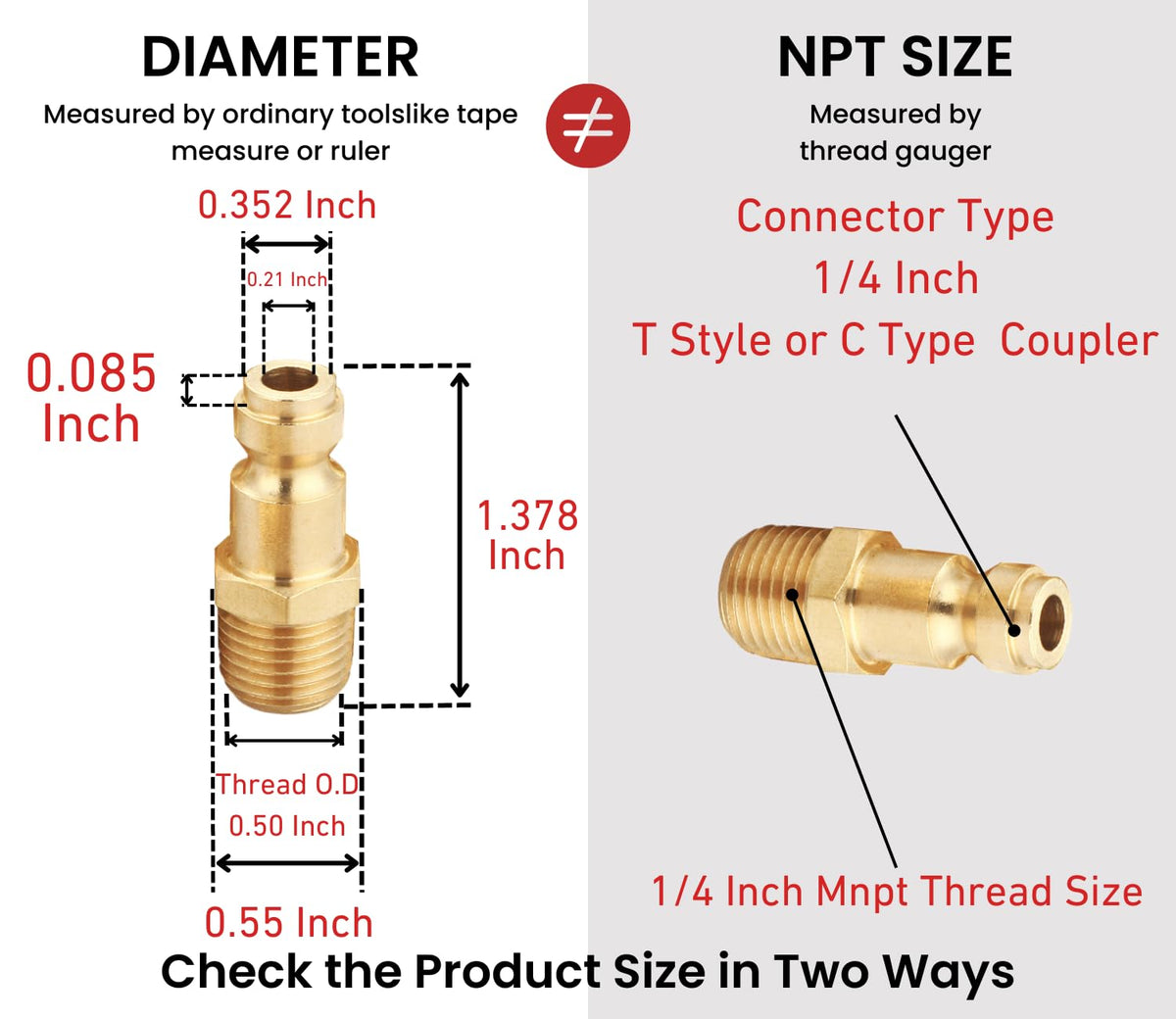 TTANYA HARDWARE brass air hose adapter kit for workshop and garage use.