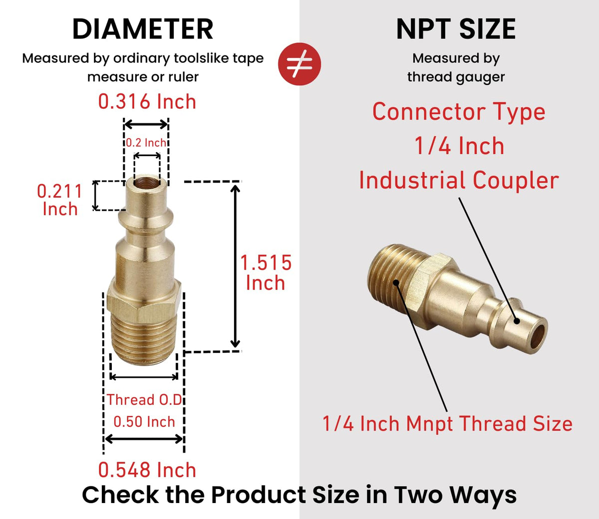 TTANYA HARDWARE Type D compatible air coupler demonstrating interchangeability