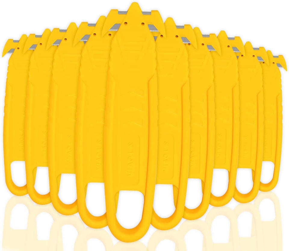 TTOVIA safety cutter with concealed blade for safe carton opening.