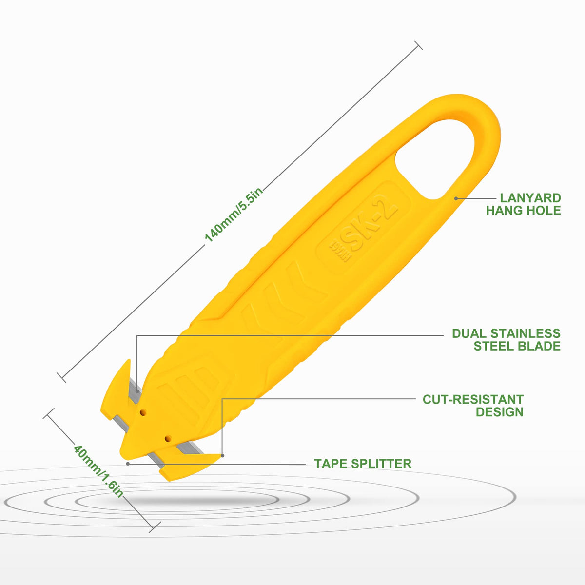 TTOVIA safety cutter with fiberglass-reinforced body for durability.