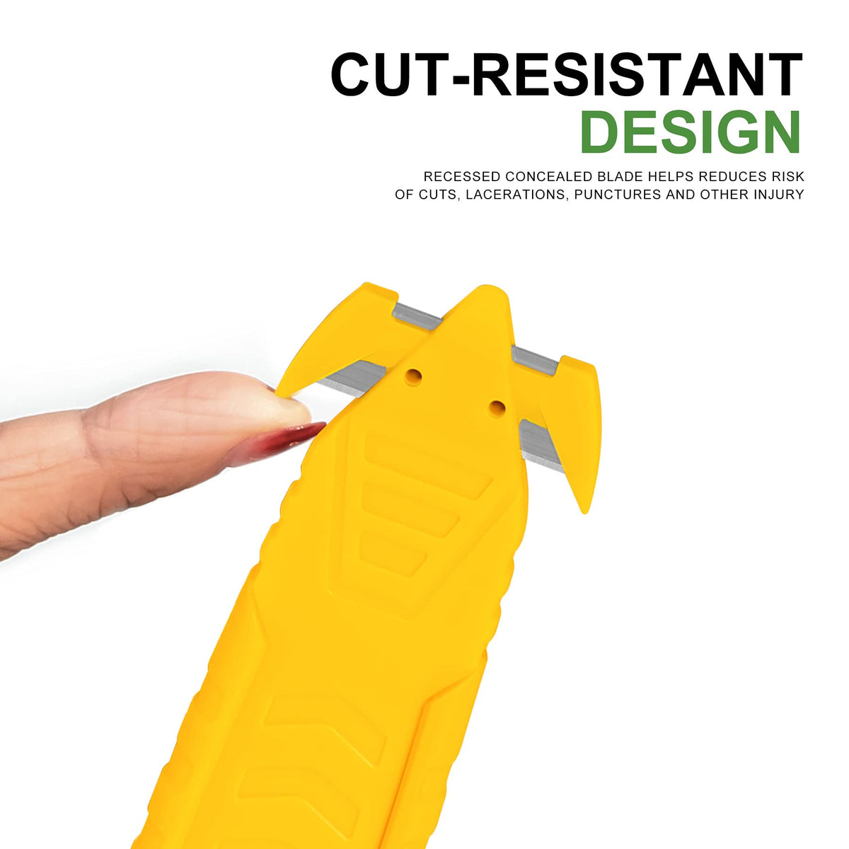 TTOVIA safety cutter featuring non-slip grooves for secure handling.