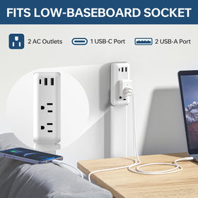 TTTOUAJ outlet extender five-port charging powers multiple devices