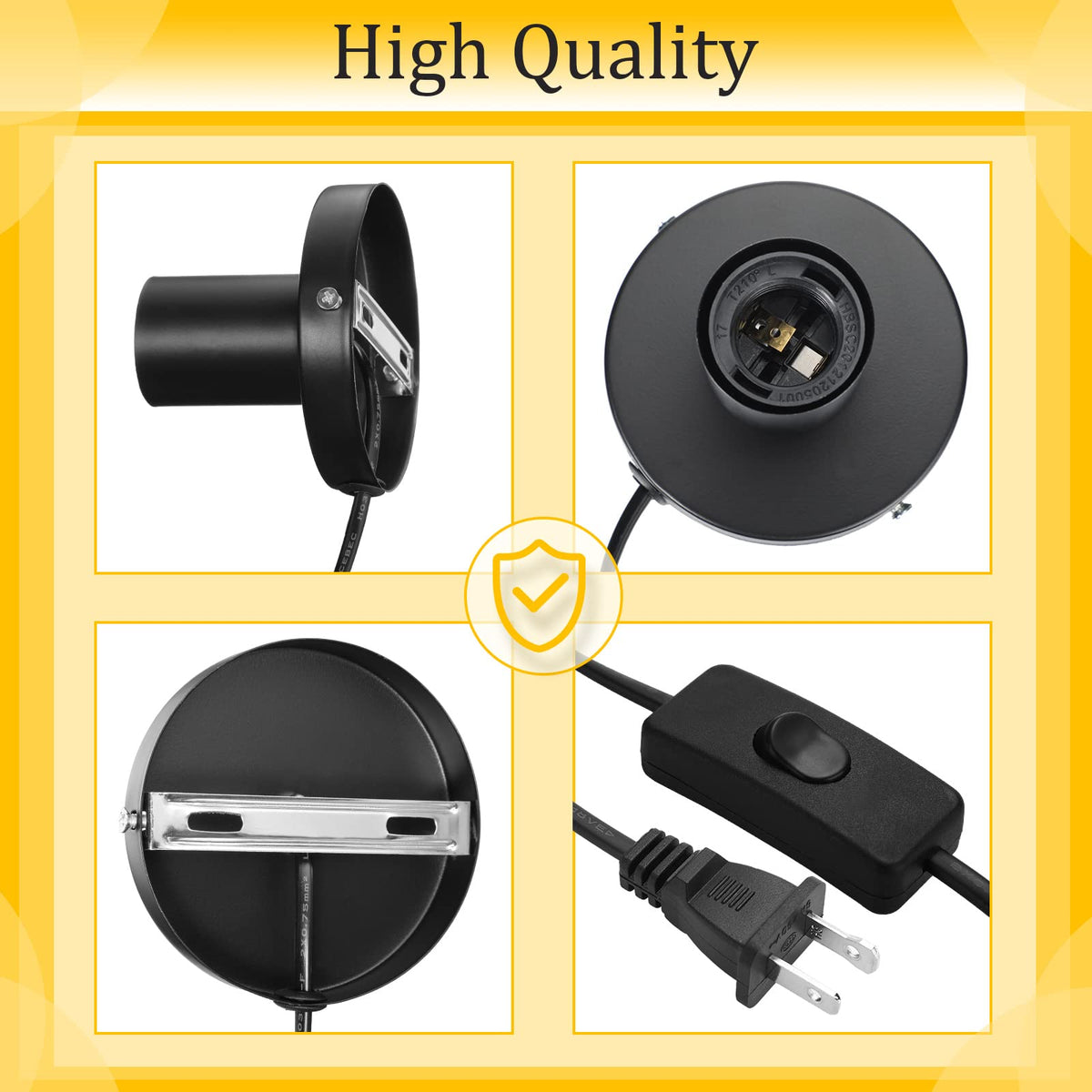 Tuanse lamp base with E26/E27 socket for various bulbs