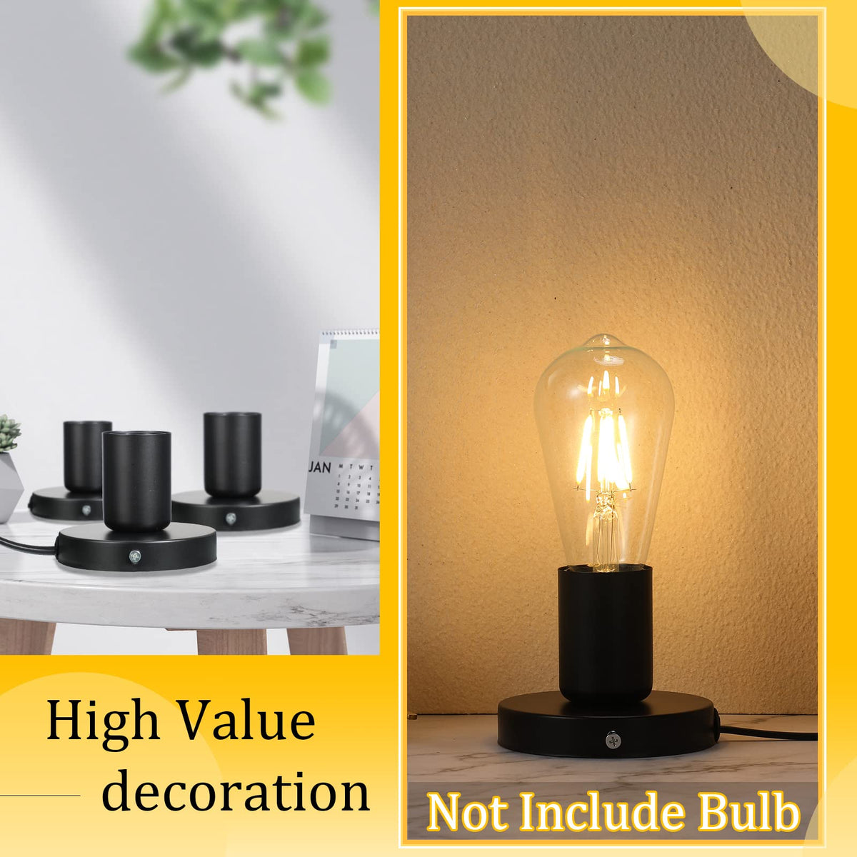Tuanse metal lamp base includes plug connection for easy use