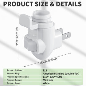 Tuanse night light clip assembly enables fast shade mounting.