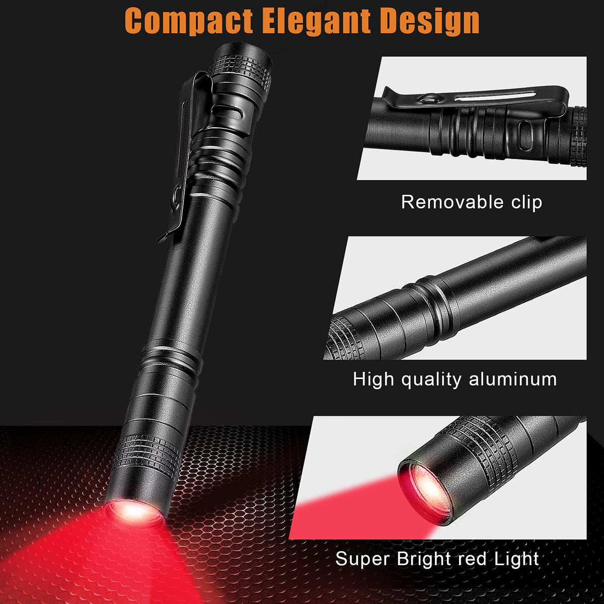 Tuanse red light flashlight for night observation, reducing glare.
