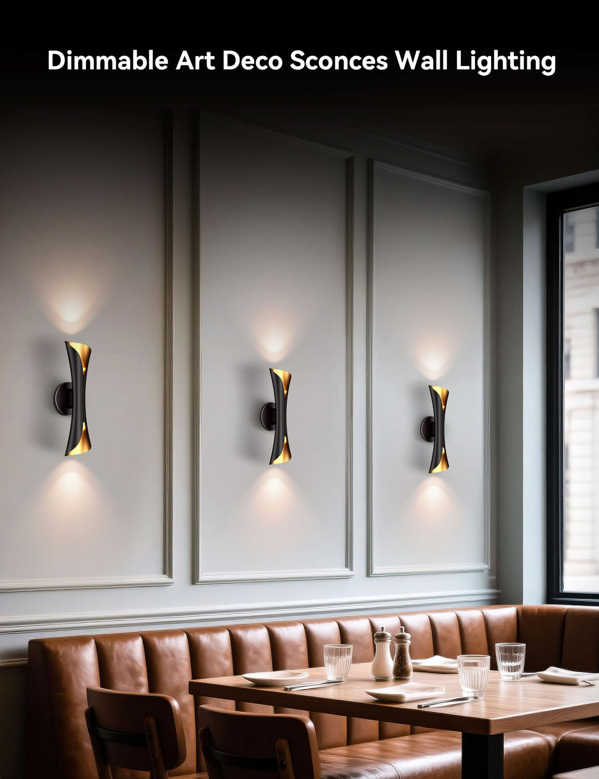Dimmable Tubicen Xiphos sconce compatible with ELV dimmers for adjustable brightness.