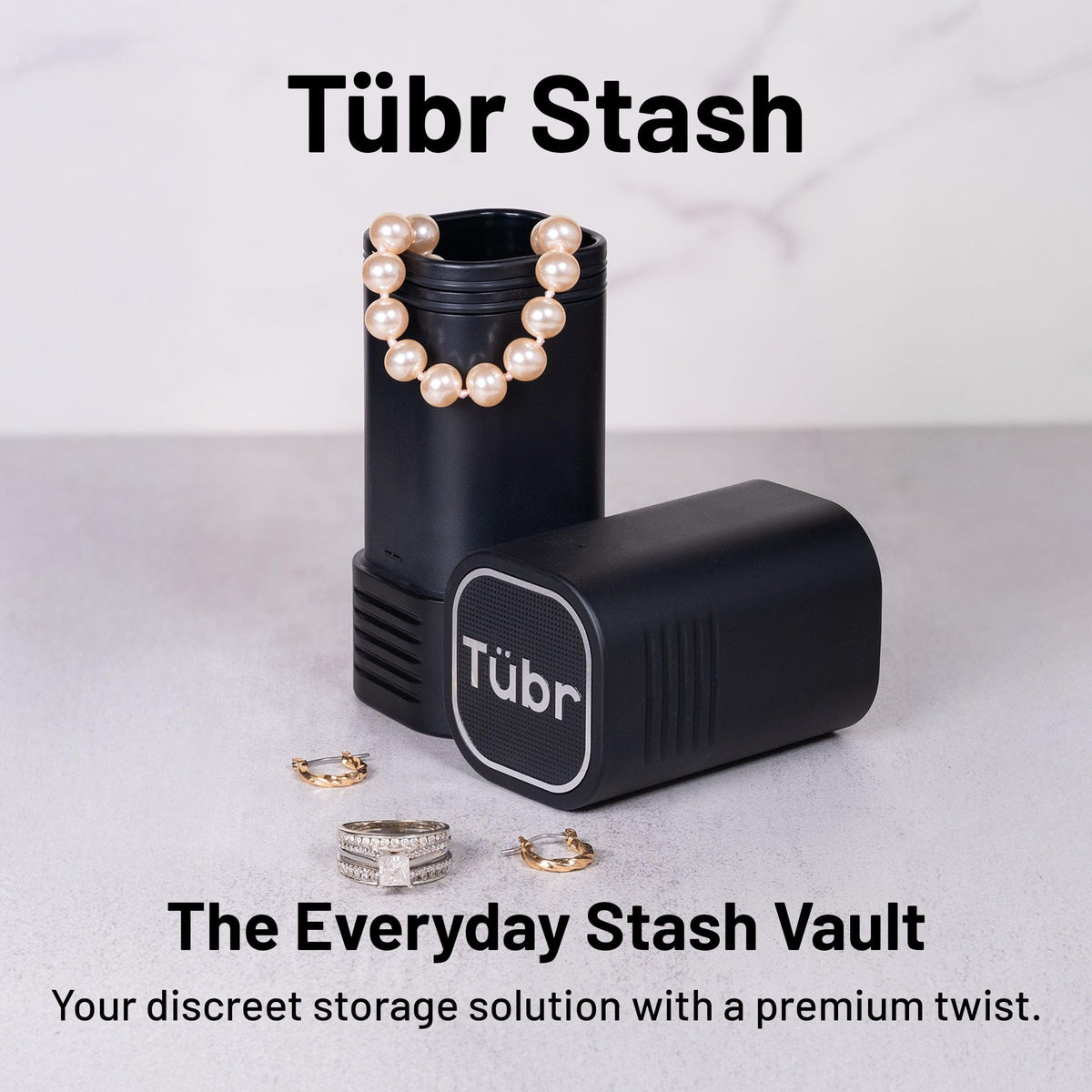 Tübr Stash Premium compact travel case fits essentials without bulk
