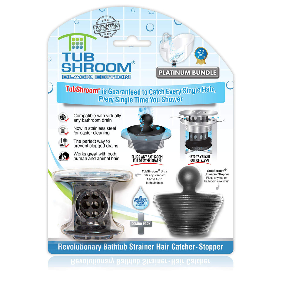 TubShroom inside-drain catcher captures hair while preserving water flow.