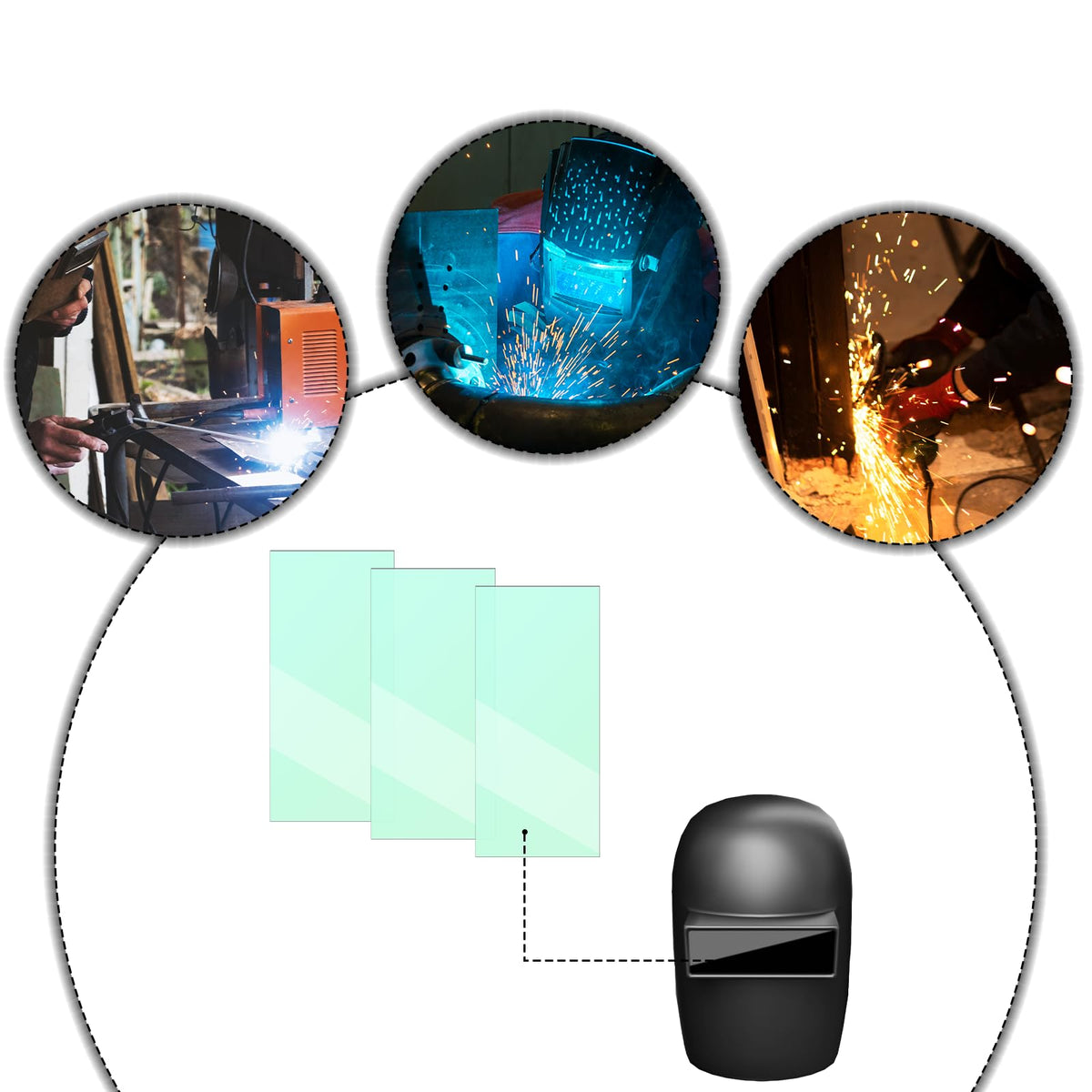 Tucnoeu clear-vision welding lens supports precise welds and comfort.
