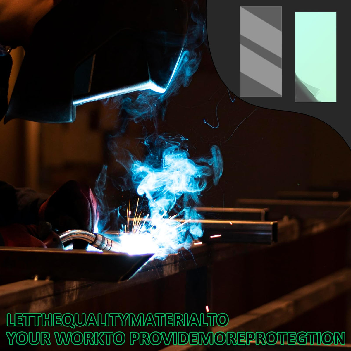 Tucnoeu eye-protection welding lens improves visibility during long sessions.