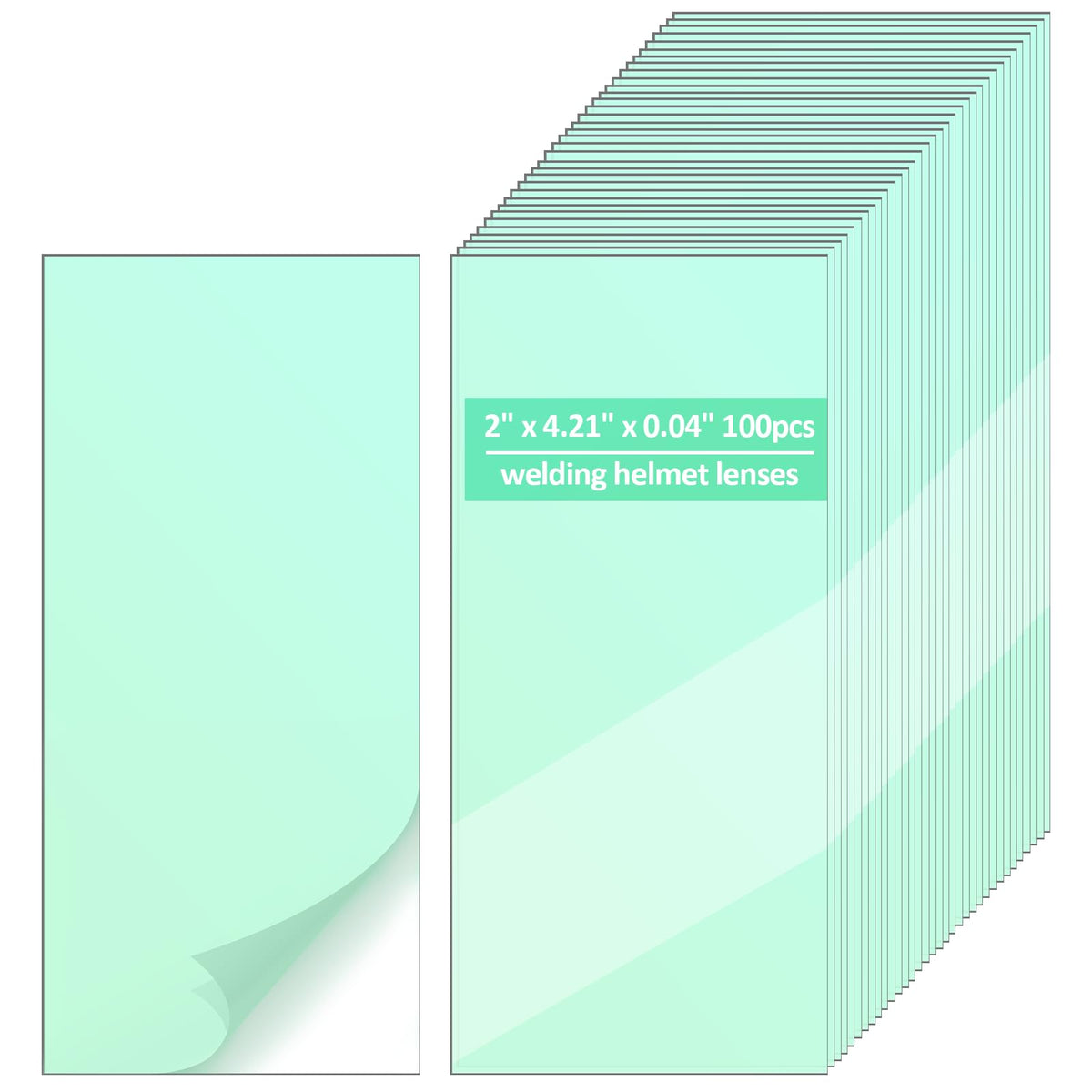 Tucnoeu welding lens provides clear 2x4.21in view for precise welding.