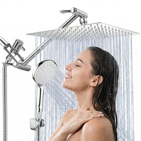 Tudoccy 8-inch rainfall showerhead delivers wide coverage for a spa-like shower.