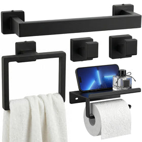 Tudoccy 16-inch matte black hand towel bar for quick access and modern bathroom styling