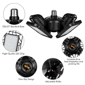 Tudoccy LED garage light 4-pack ideal for basements and garages.