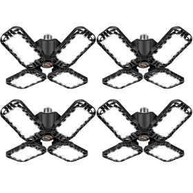 Tudoccy LED garage light 4-pack front view showing even coverage.