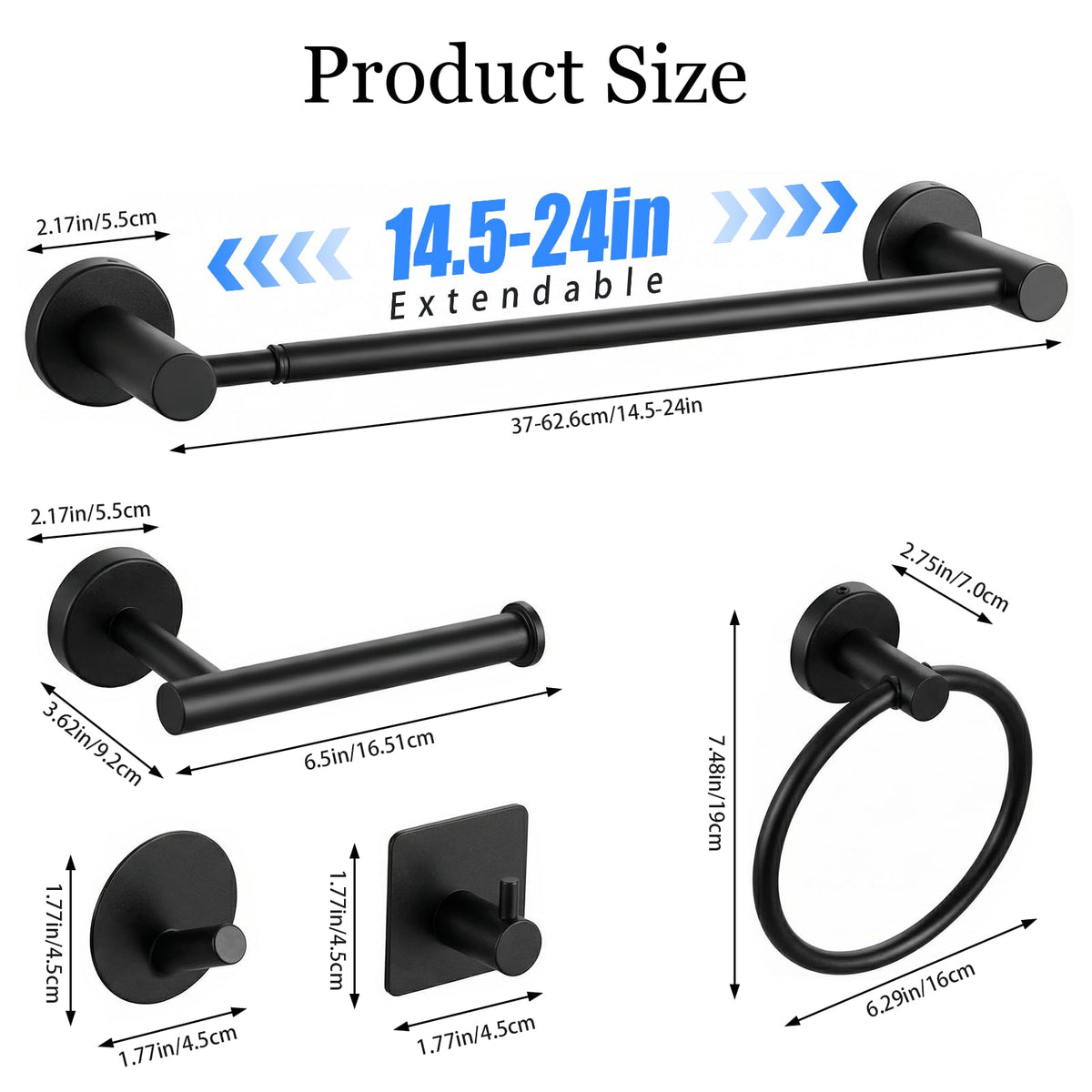 Tudoccy towel hooks mounted for versatile storage in a modern bath.