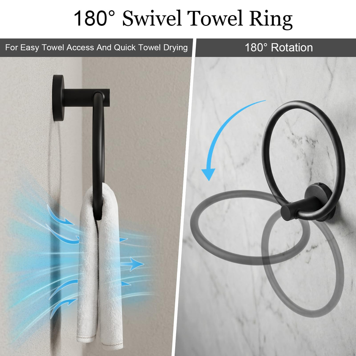 Tudoccy matte black double hook, versatile hanging space.