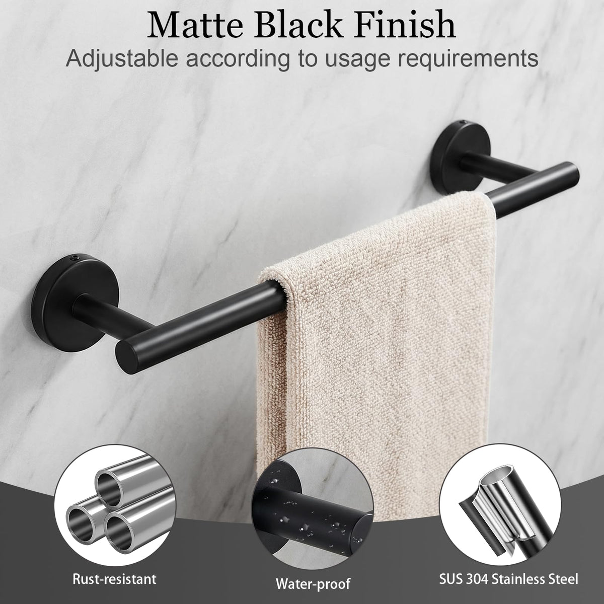 Tudoccy matte black toilet paper holder, keeps essentials close.