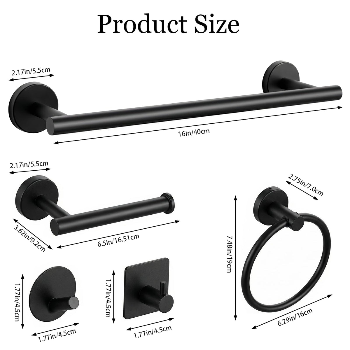 Tudoccy matte black towel ring, convenient hand towel within reach.
