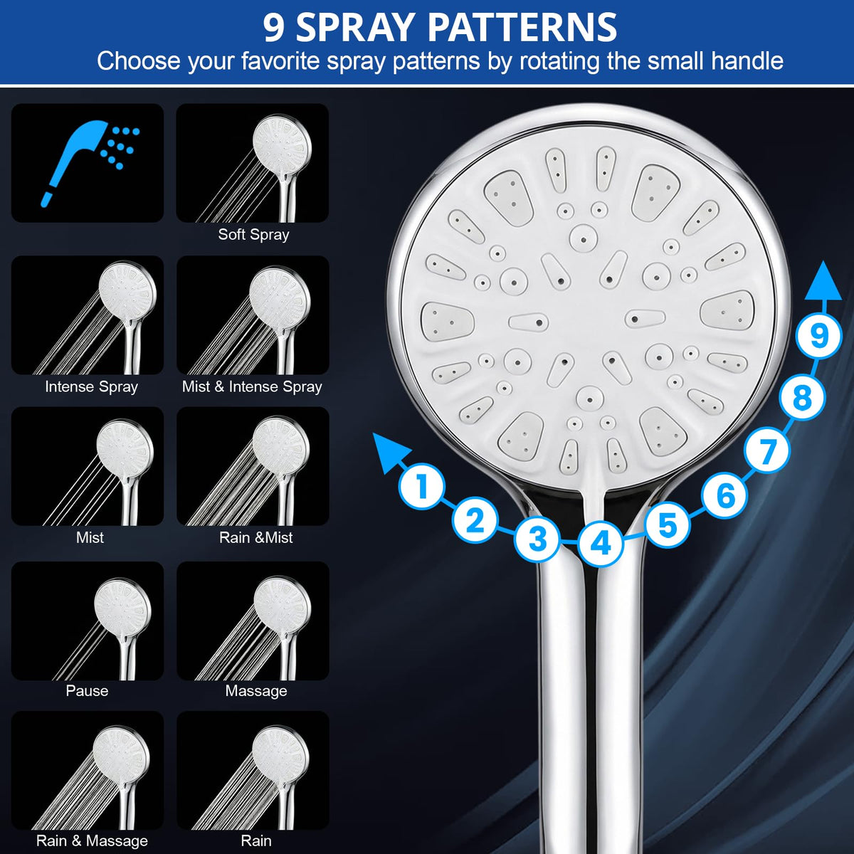 Tudoccy 5-foot stainless hose provides flexible reach.