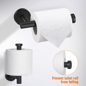 Tudoccy toilet paper holder in matte black for reliable daily use.